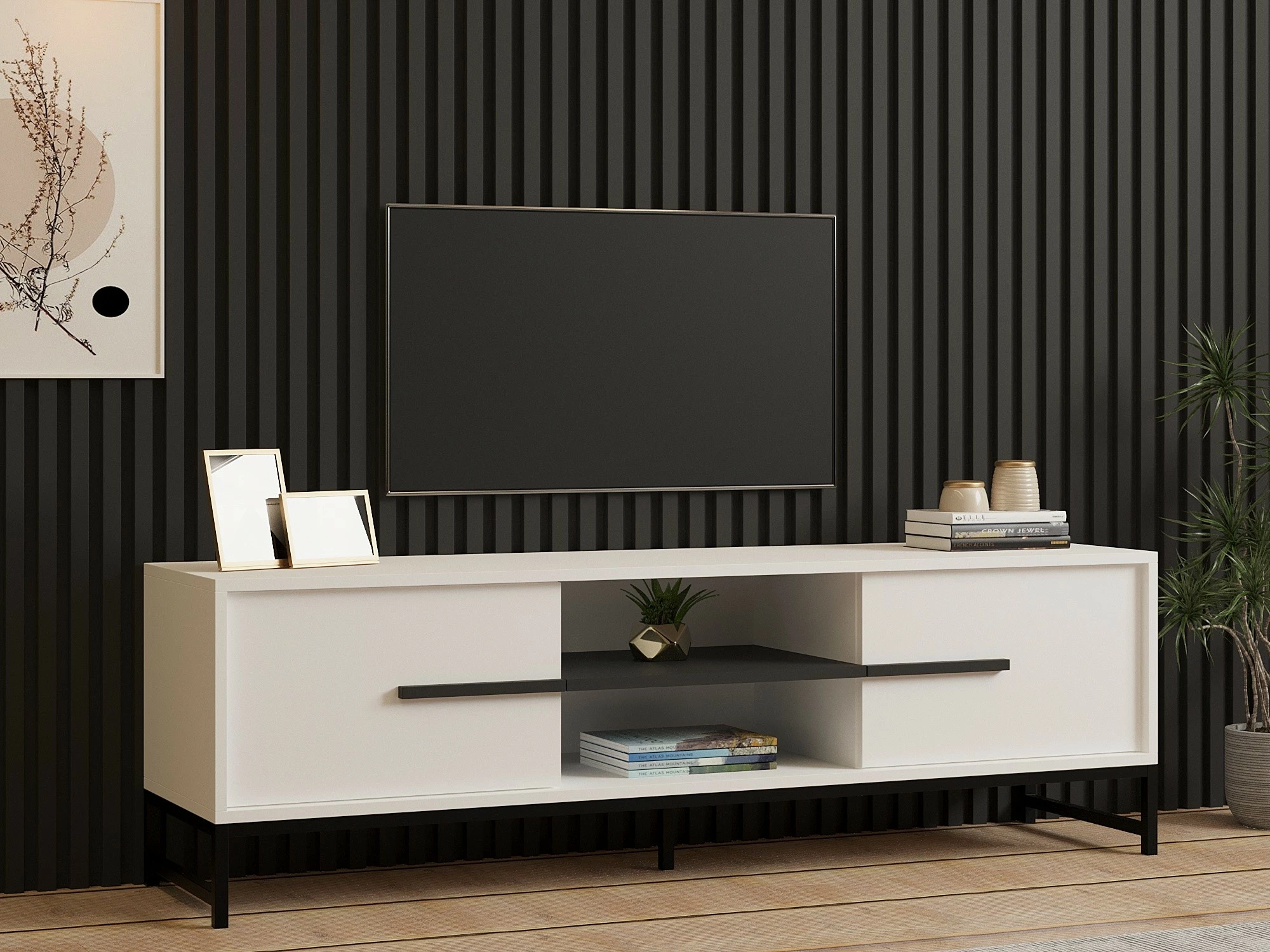 Komodë TV Hanah Home, Mono, e bardhë