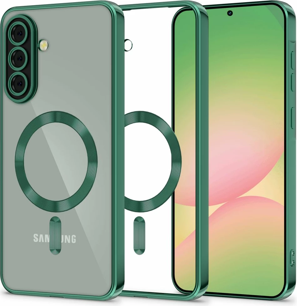 Mbështjellës Tech-Protect MagFlex për Samsung Galaxy A56 5G, MagSafe, Gjelbër/Transparent