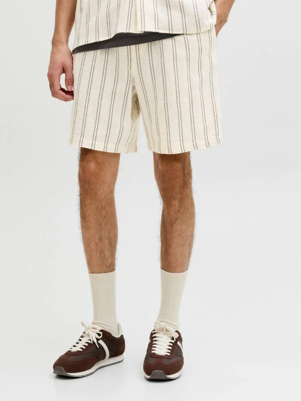 Shorce për meshkuj Jack&Jones JPSTJAIDEN COBA STRIPE JOG SHORTS 12274413, me vija të bardha [Madhësia: L]
