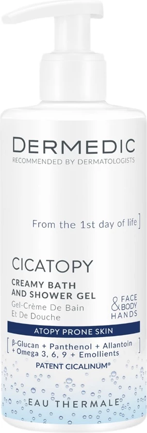 Xhel dushi kremoz për të rritur dhe fëmijë DERMEDIC Cicatopy 300ml