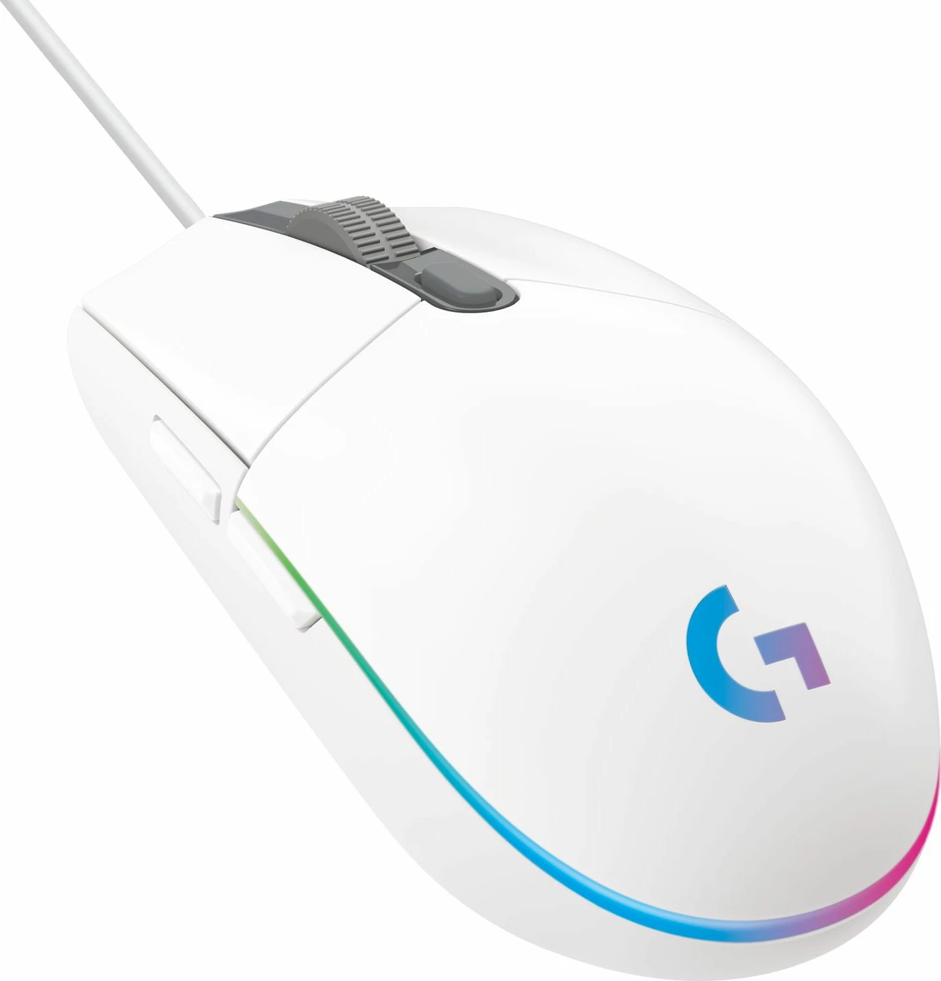 Maus gaming Logitech G102 Lightsync 910-005824, 8000 DPI, RGB, 6 butona, USB me kabllo, e bardhë