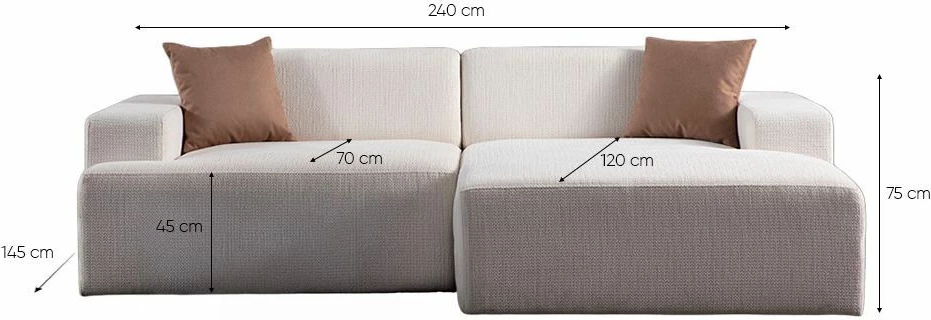 Këndore Melva, e bardhë, Atelier del Sofa (L1,5 + Chl Djathtas)