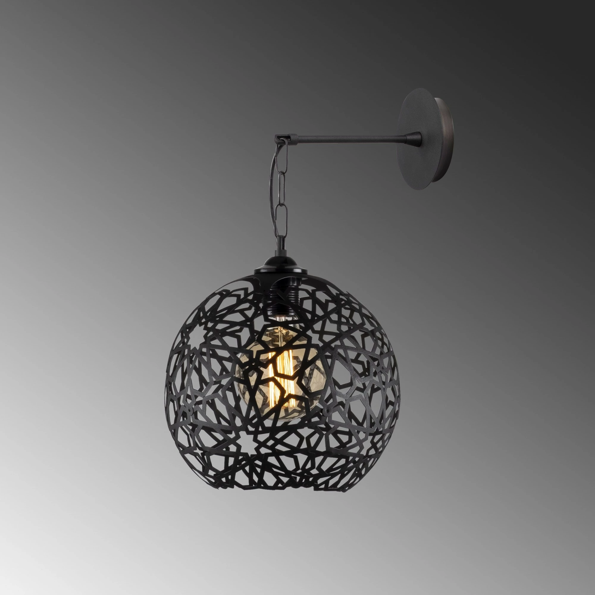 Llambë muri Opviq Fellini MR-710, metal i zi