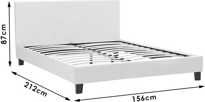 Shtrat dopio Nevil PU ngjyrë e zezë matte 150x200