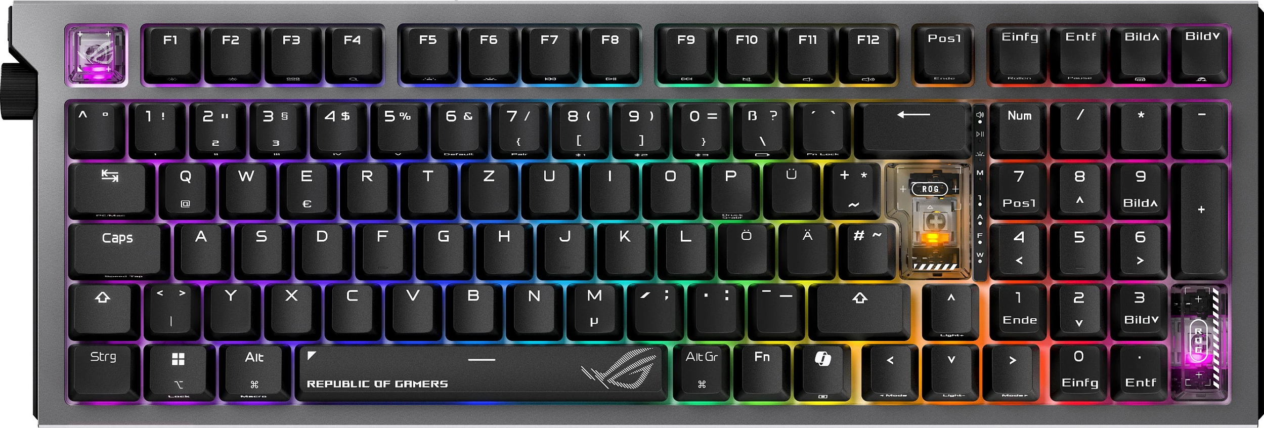 Tastierë mekanike ASUS ROG Strix Morph 96 Wireless, 96%, QWERTZ DE, RGB, USB-C, e zezë