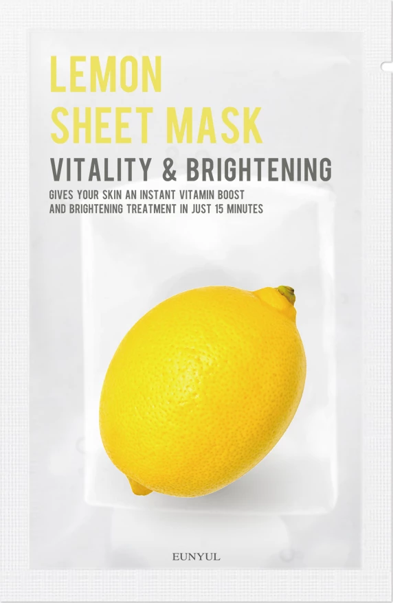 Maskë fytyre për femra EUNYUL Lemon Sheet Mask Brightening, 22ml