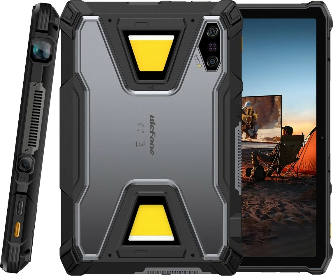 Tablet ULEFONE Armor Pad 5 Ultra 5G 11\" 12GB/512GB me projektor DLP 200LM IP69K, e zezë, set me mbajtëse