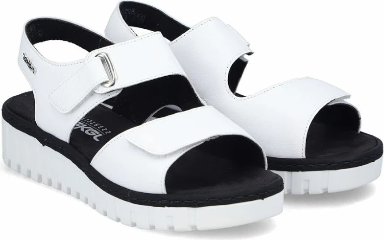 Sandale me takë të lartë Rieker V1382-80, të bardha