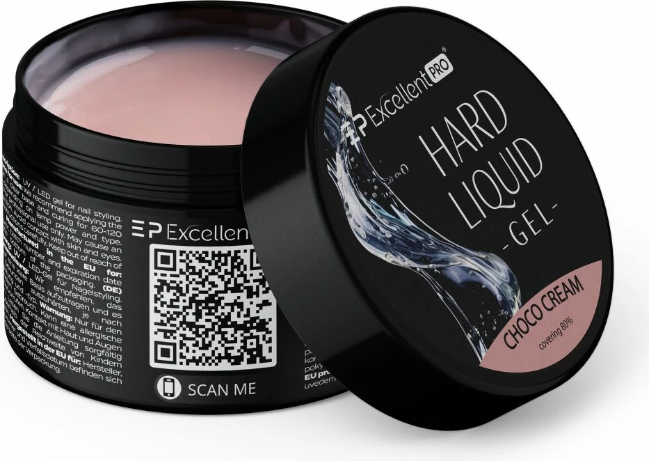 Xhel ndërtues për thonj për femra Excellent PRO Hard Liquid Gel Choco Cream 50g