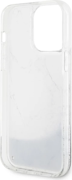 Mbështjellës Guess GUHCP14XLCSGSGH për iPhone 14 Pro Max 6.7", Liquid Glitter Marble, Bardhë