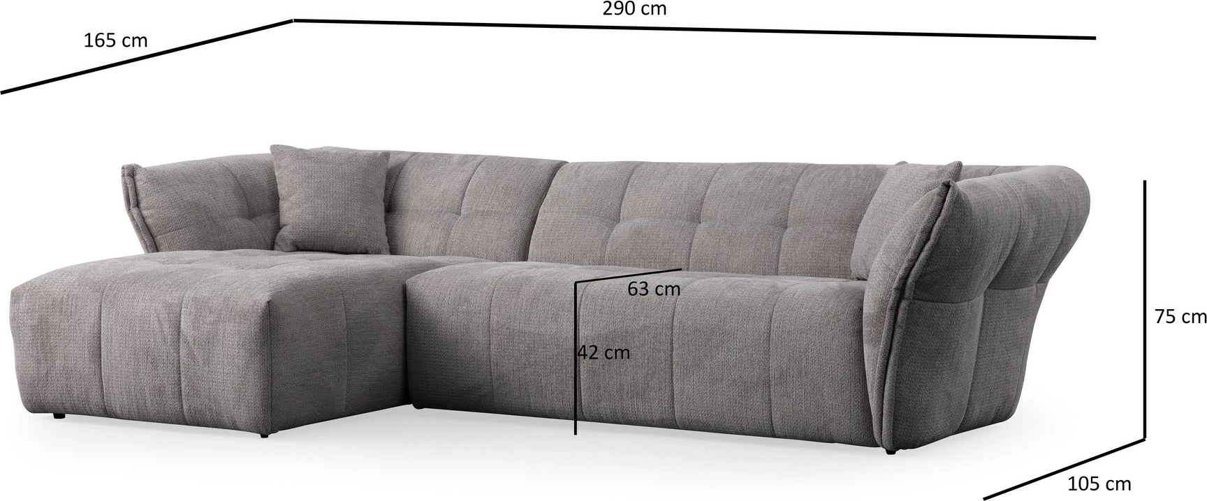 Këndare Boxer majtas, ngjyrë gri e çelët, Atelier del Sofa