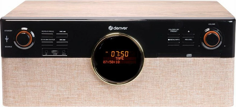 Gramafon Denver MRD-180, CD player, USB, ngjyrë dru