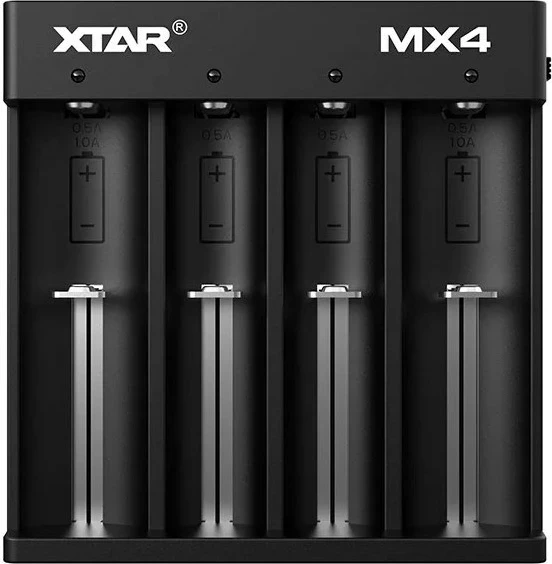 Karikues baterish XTAR MX4, universal, 4 vende, i zi