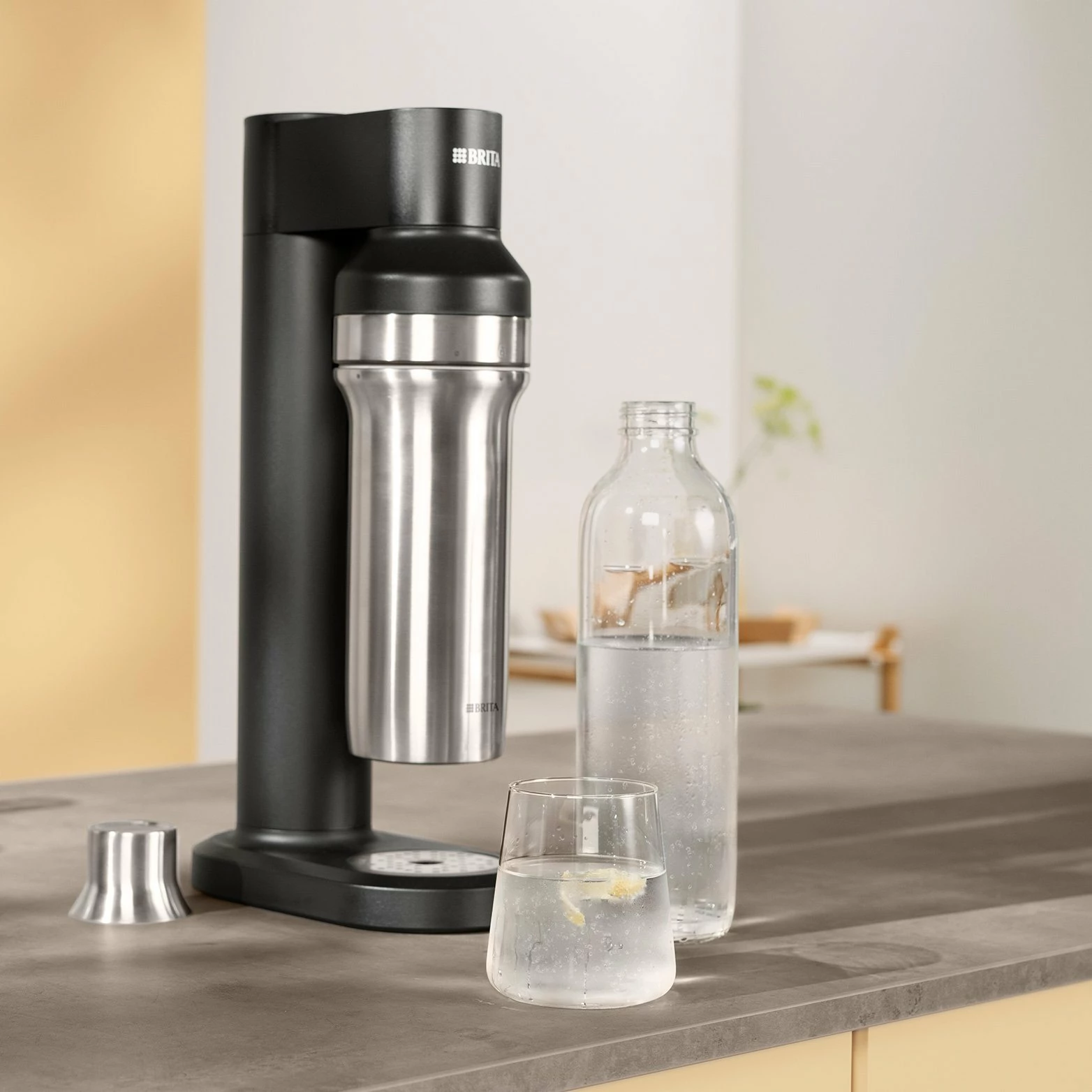 Shishe qelqi për karbonator Brita SodaTrio 1 L, transparente, set 2 copë