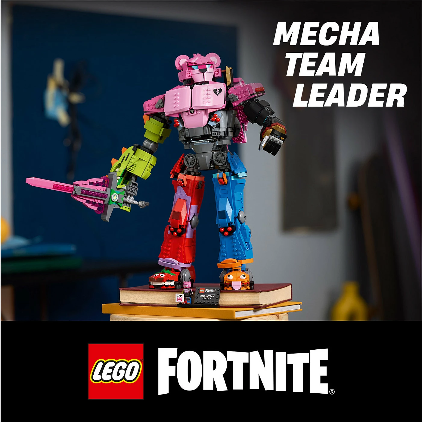 Set ndërtimi LEGO Fortnite Mecha Team Leader 77078, 2503 copë, figurë mech 45 cm, multikolor