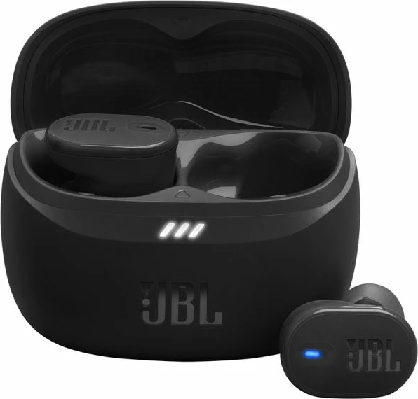 Kufje JBL Tune Buds 2 True Wireless me mikrofon, ANC adaptive, Bluetooth 5.3, IP54, të zeza, me kuti karikimi