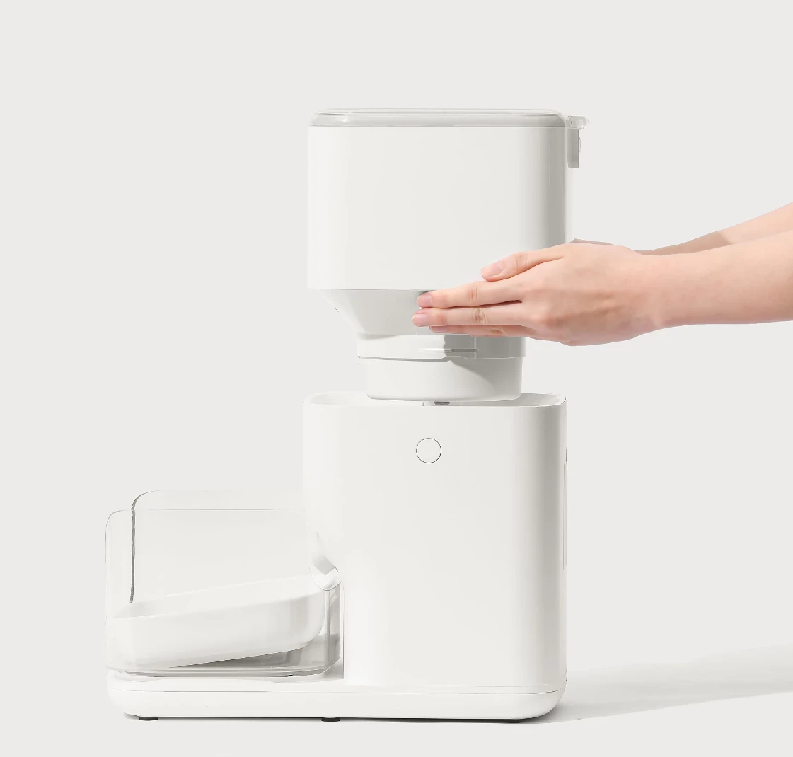 Dispenser smart ushqimi për mace Catlink Fresh 2 Luxury 4L Wi‑Fi, i bardhë, set