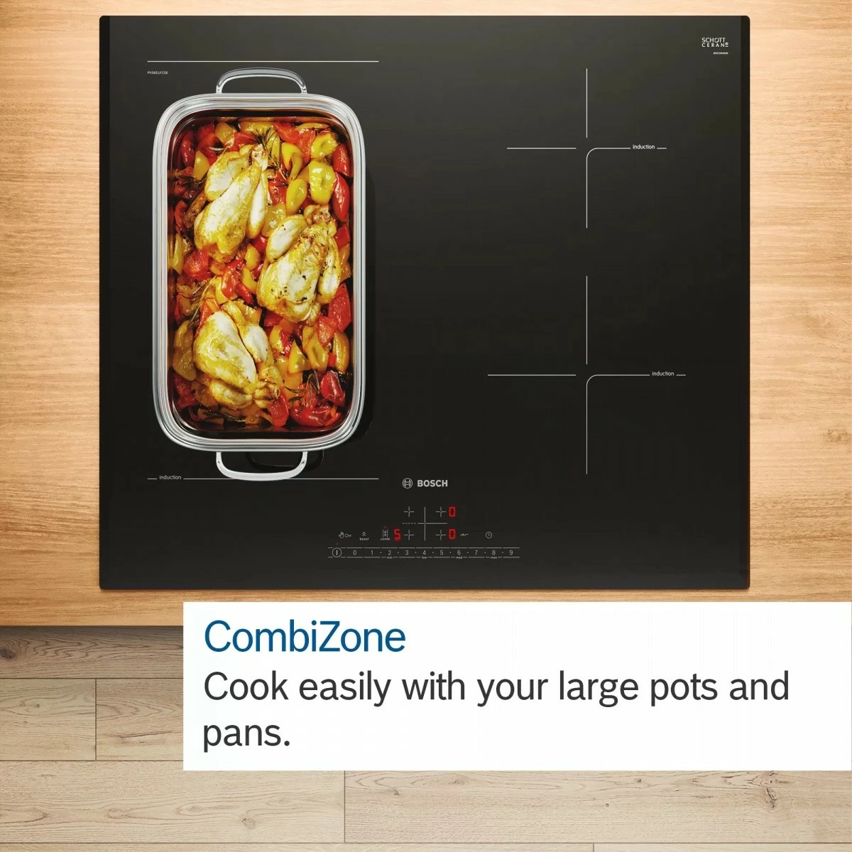 Pllakë induksioni Bosch PVS831HB1E, 80 cm, e zezë