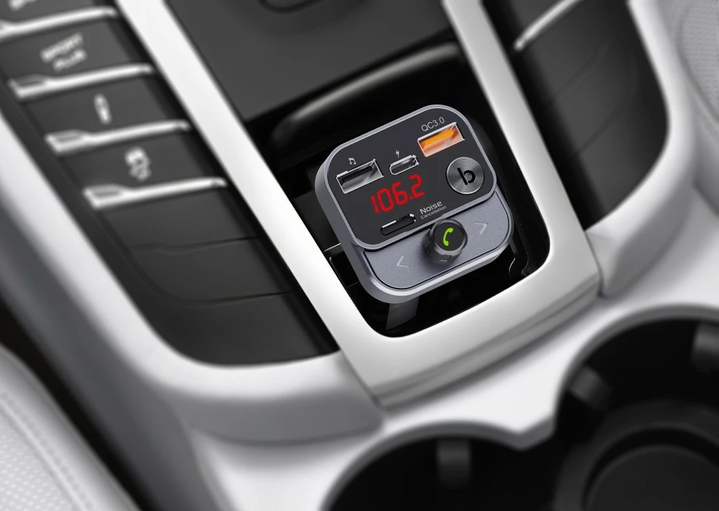 Transmetues FM për veturë ART MP3TR FM-84B, Bluetooth, USB QC3.0, Ekran LED, Zezë/Grafit