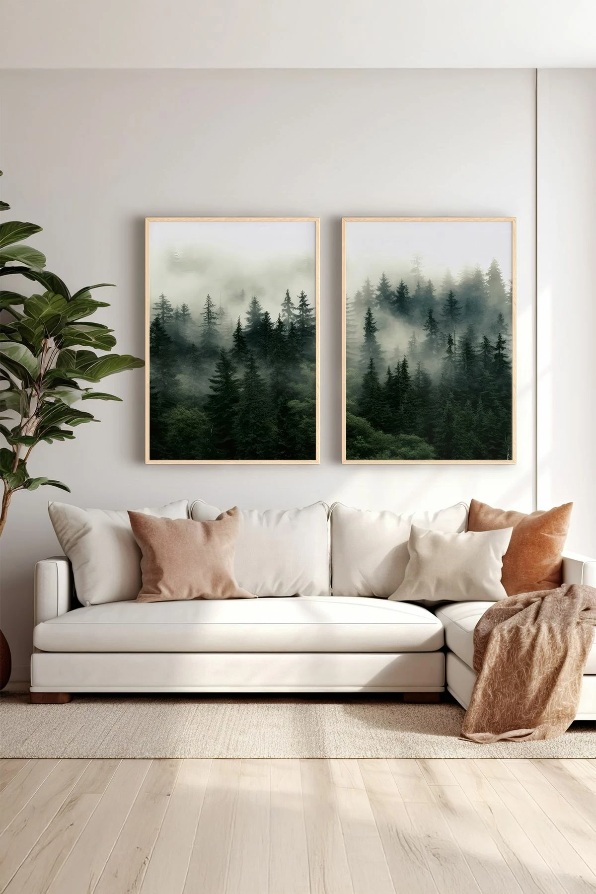 Set pikturash dekorative me kornizë, 2 copë, Wallity, Ersy2Lımodel19-Ahsap