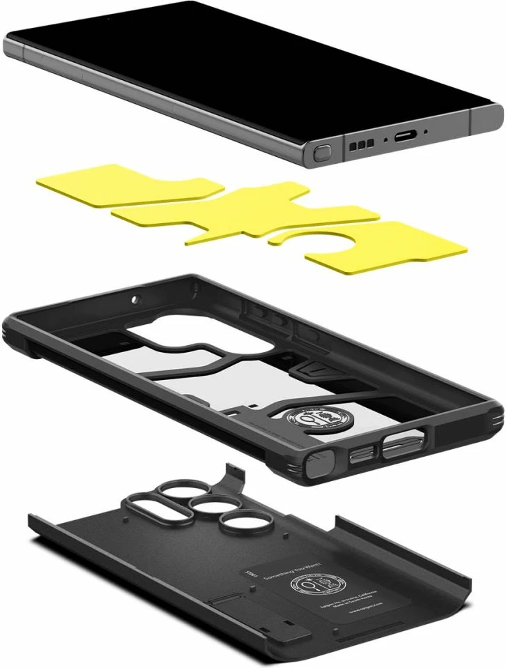 Mbështjellës Spigen Tough Armor për Samsung Galaxy S23 Ultra, i zi