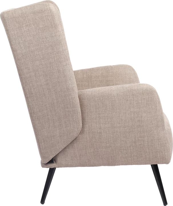 Fotel Mareta, material gri-bezhë, këmbë të zeza, 83x80x99cm