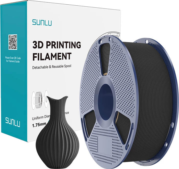Filament PLA për 3D printer Sunlu PLA Classic 1.75mm 1kg, i zi