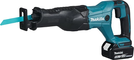 Set sharrë saber me bateri Makita DJR186RT, 18V Li-ion 5.0Ah, blu/zezë