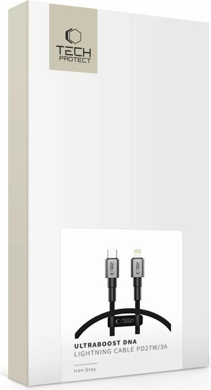 Kabllo Tech-Protect Ultraboost DNA USB-C në Lightning, 25cm, Gri