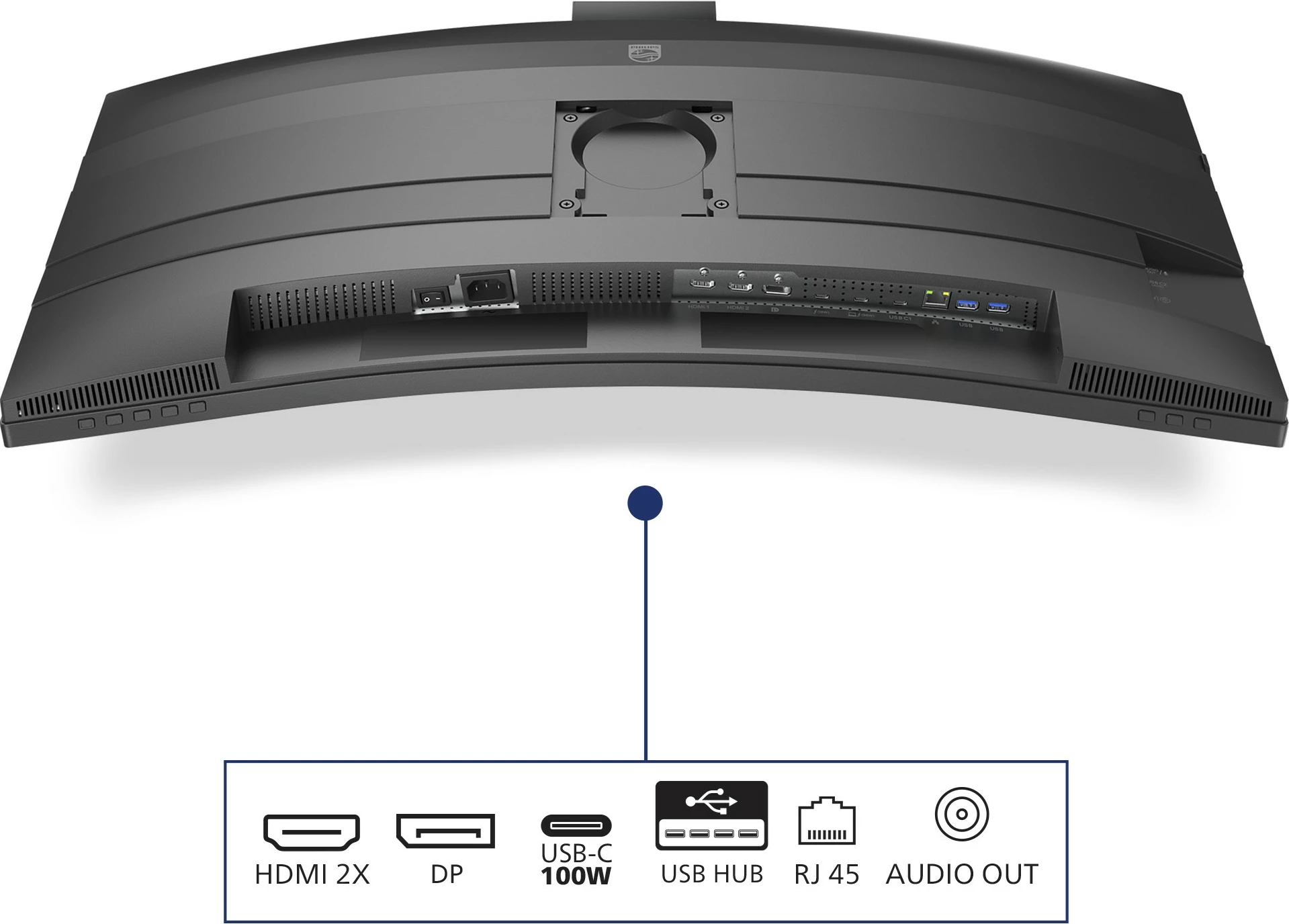 Monitor Philips 34B2U6603CH, 34 inch, Wide Quad HD, Thunderbolt 4, HDR, Gri