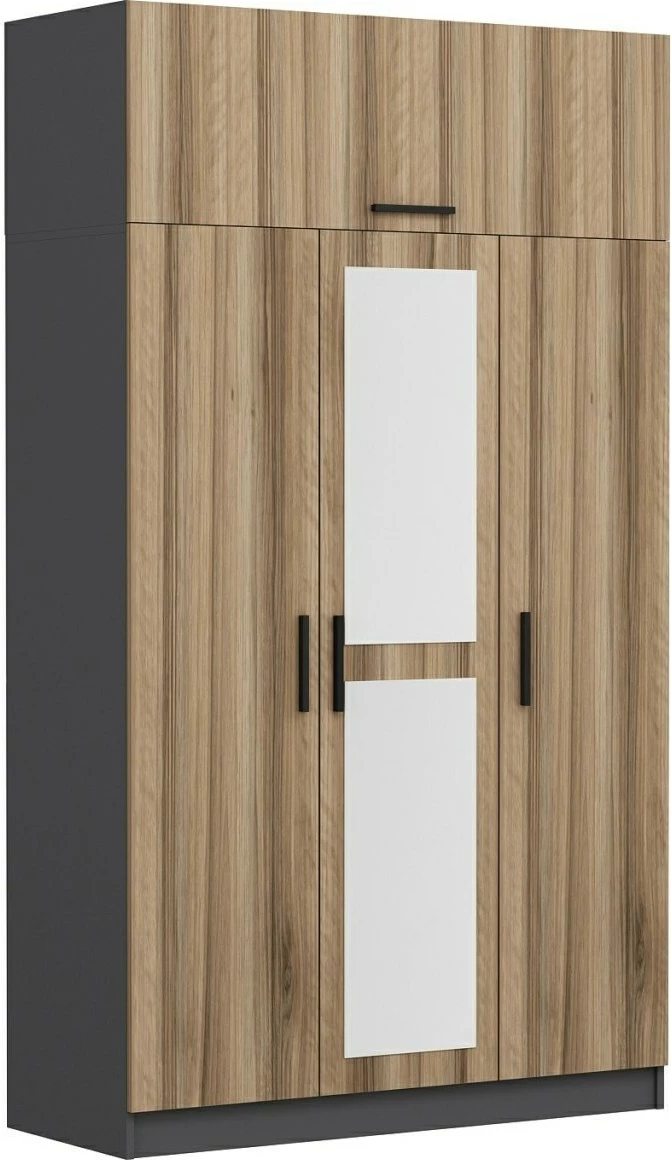 Dollap rrobash Skye Decor, 3 kapakë, dore, 135x235x52cm