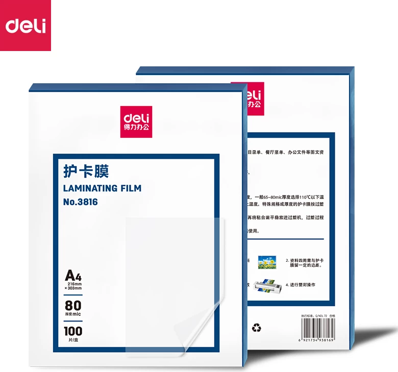 DELI PLASTIFIKIM A4 80MIC 1/100 3816