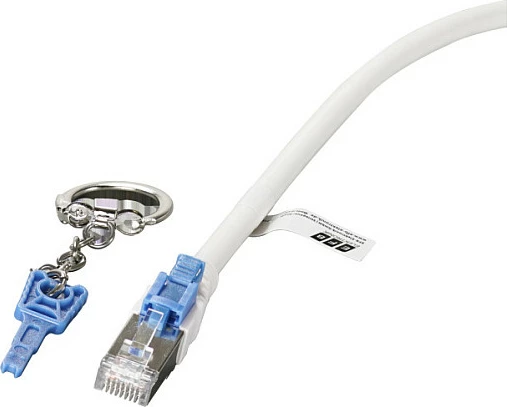 Kabllo rrjeti EFB Elektronik Cat6a RJ45 5m, S/FTP LSZH, me kyçje, e bardhë