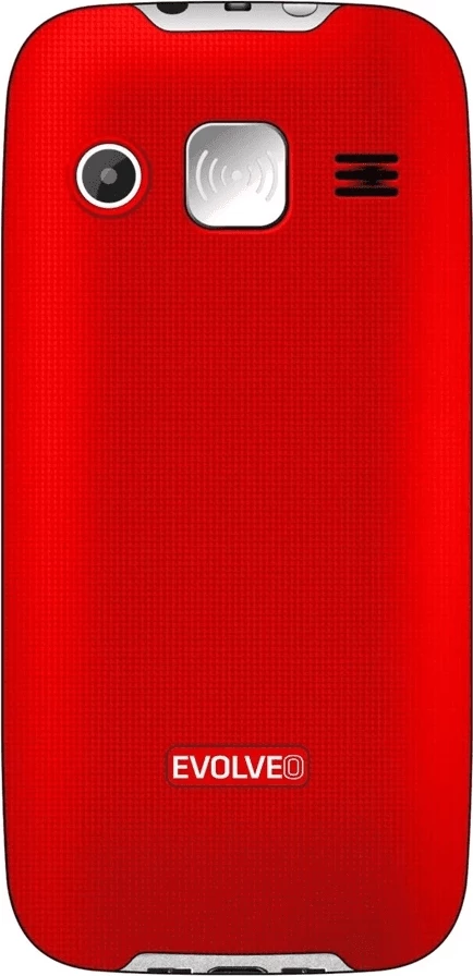 telefon me taste Evolveo Easyphone XR (MPN 20146), ekran me ngjyra i madh, taste të mëdha, buton SOS, dock për karikim, Type-C, i kuq, set me karikues + dock