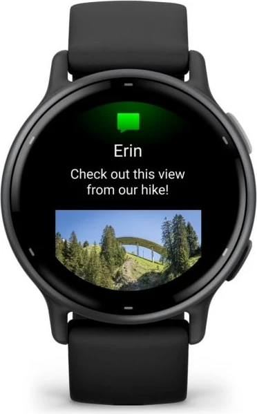 Smartwatch Garmin vivoactive 5, ekran AMOLED, rrip silikoni, i zi