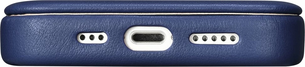 Mbështjellës iCarer CE Premium lëkurë folio për iPhone 14 Pro, MagSafe, Blu