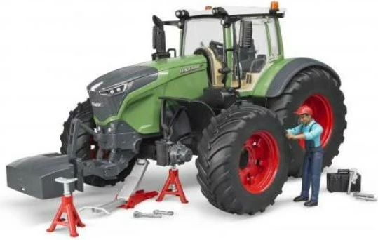 Set lodër traktor BRUDER Fendt 1050 Vario me figurë mekaniku, 1:16, Gjelbër/Kuqe/Zi