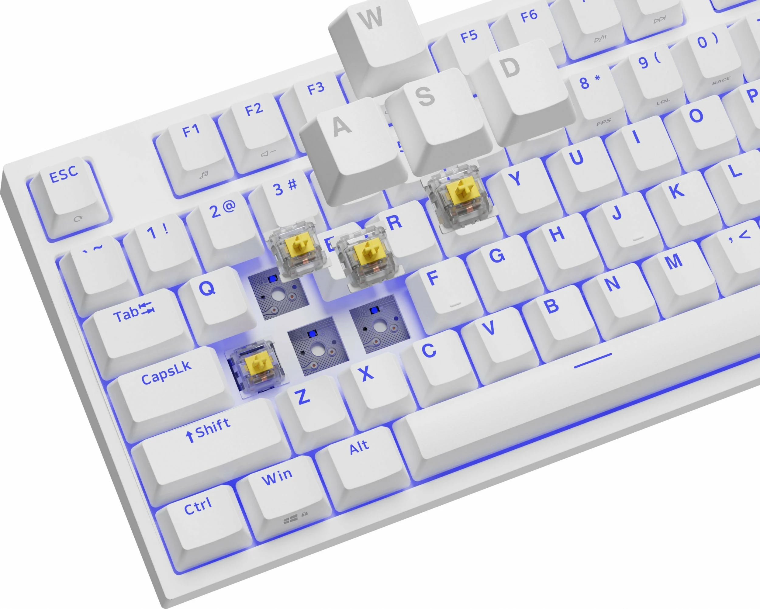 Tastierë mekanike GENESIS Thor 404 TKL NKG-2070, Gateron Yellow Pro, Hot-Swap, RGB, US layout, e bardhë