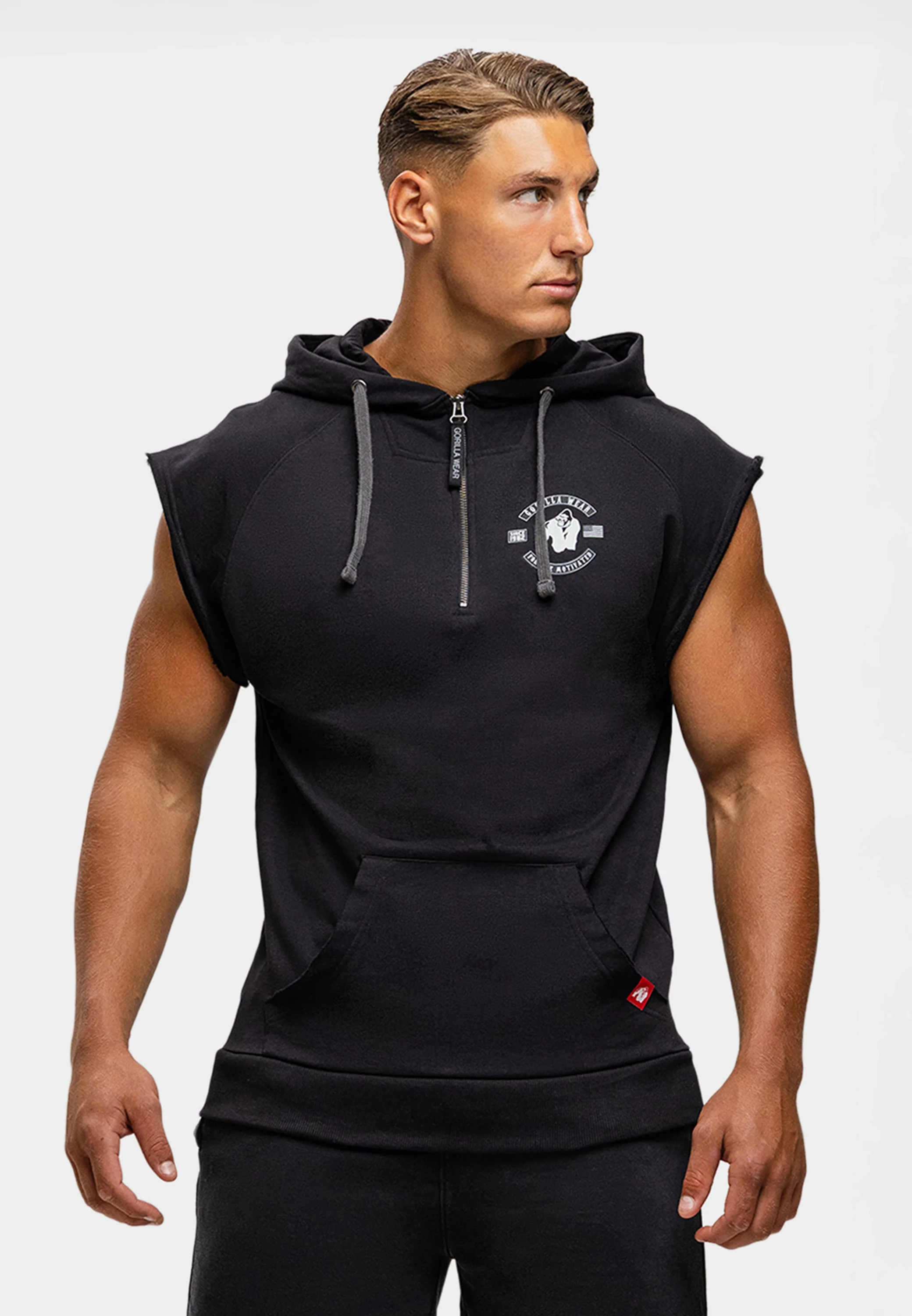 Huntley Sleeveless Hoodie - Black