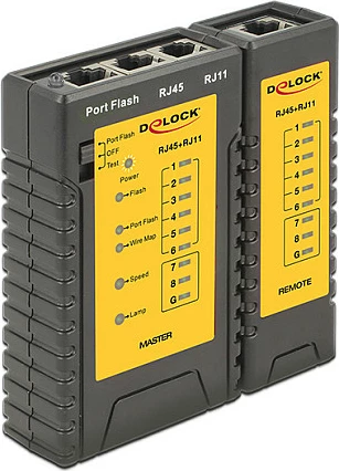Tester kabllosh rrjeti DeLOCK 86407, RJ45/RJ12, portfinder, 9V, i zi