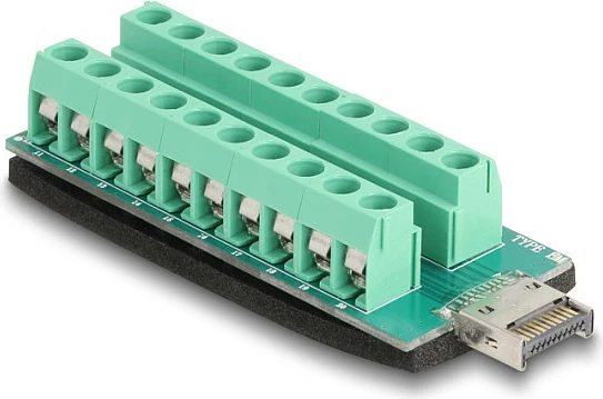 Adapter USB Type-E Key A në terminal block 20-pin DeLOCK, i gjelbër