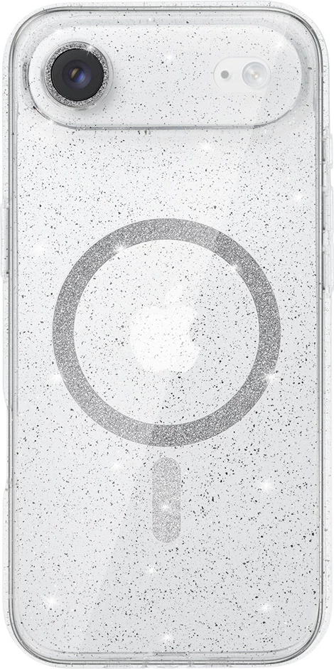 Mbështjellës ONASI 23904 MagSafe silikon për iPhone 17 Air, transparent me glitter