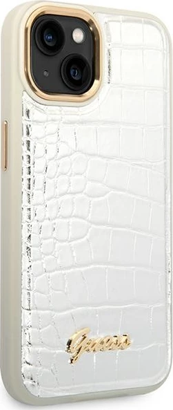 Mbështjellës Guess Croco Collection për iPhone 14 Plus 6.7", argjendtë