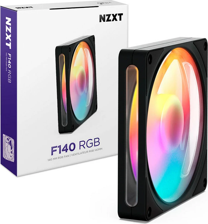Ventilator kasë NZXT F140 RGB, 140mm, 4-pin PWM, i zi