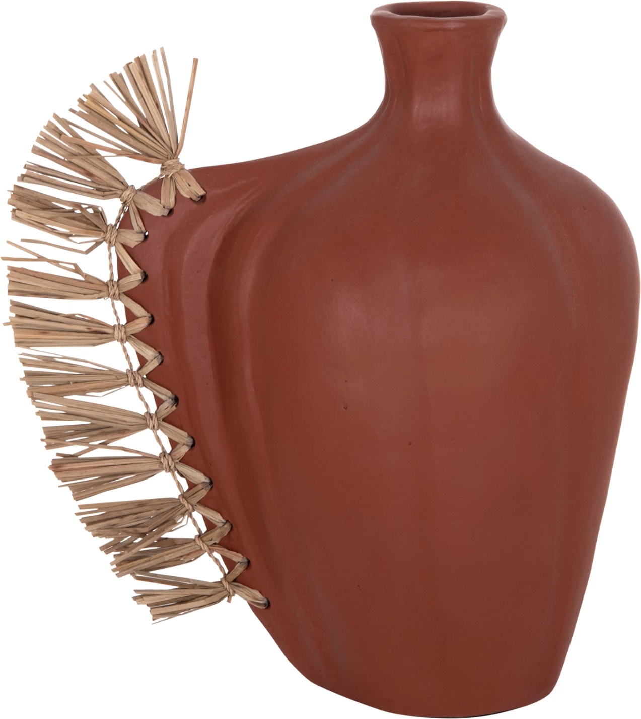 Vazo dekorative tavoline JEBB, terrakotë natyrale, bar i thatë, FH4689.08, 32x15x33cm