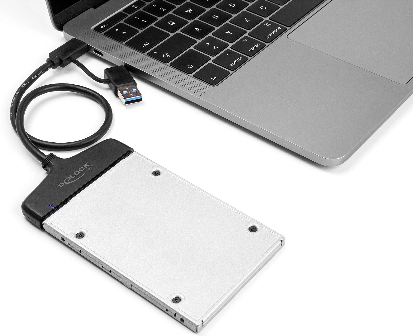 Konvertues DeLOCK USB-C/USB-A në SATA III 22-pin, 0.3 m, 5 Gbit/s, i zi