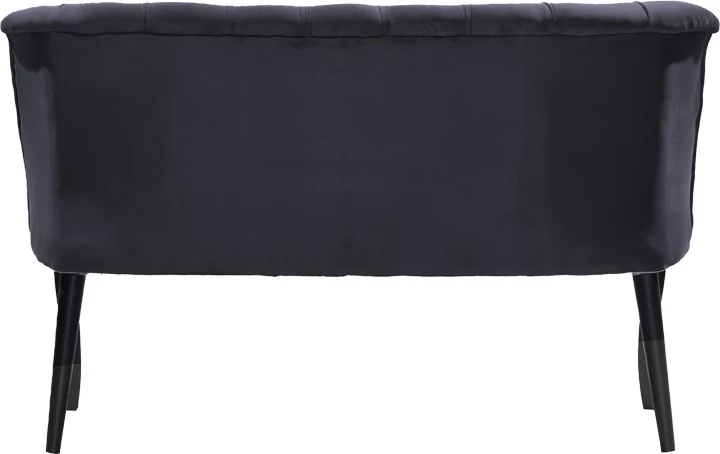 Divan dy vendesh Loreta kadife antracit me këmbë të zeza 118x55x78cm