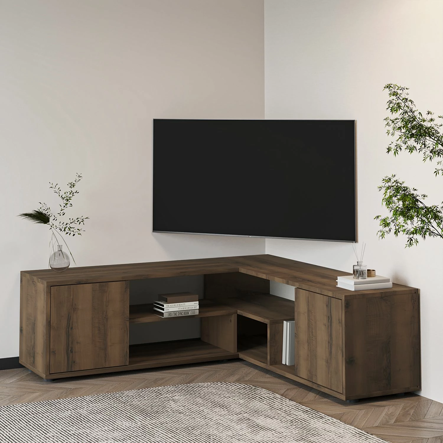 Komodë TV Hanah Home, ngjyrë lisi, Rosa