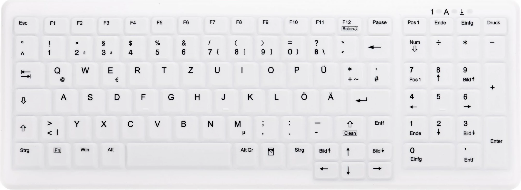 Tastierë Cherry AK-C7000, Wireless, RF, QWERTZ, Bardhë