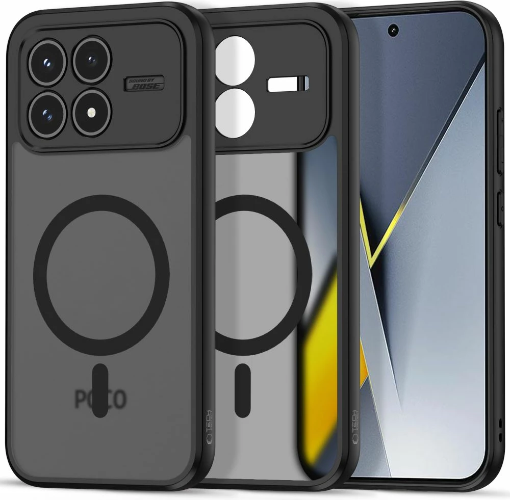 Mbështjellës Tech-Protect MagMat MagSafe për Xiaomi Poco F8 Pro, hibrid TPU+PC, i zi mat, 1 copë
